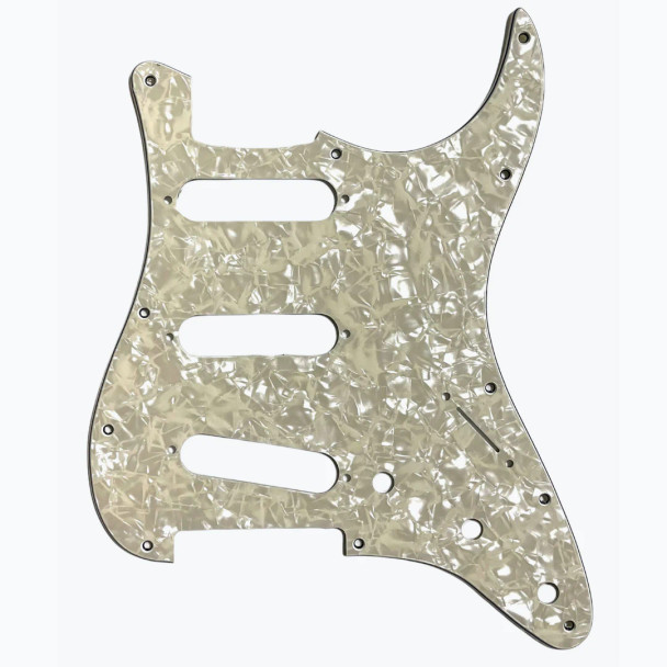 All Parts 11-hole Pickguard for Stratocaster® - 3-Ply White Pearloid