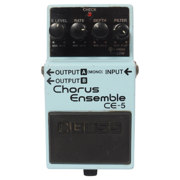 Front of Boss CE-5 Chorus Ensemble Blue Label Effects Pedal Used