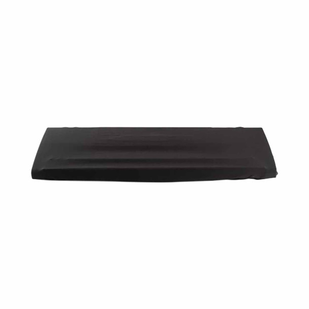 Folded On Stage black keyboard dust cover shown flat for compact storage. card
