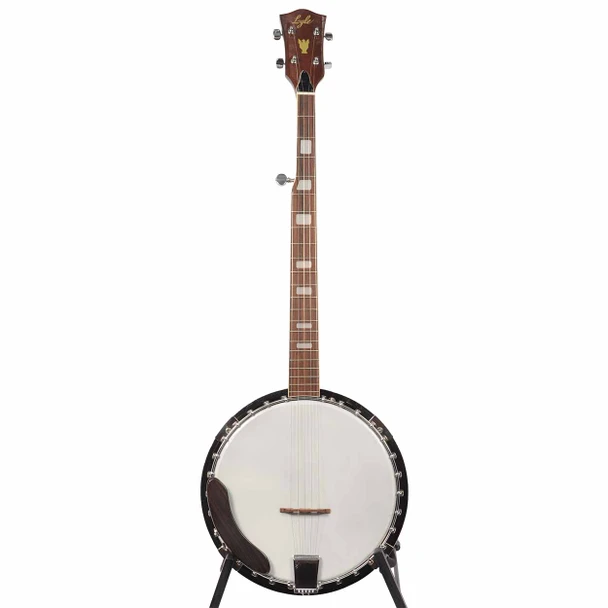 Lyle 1970s 5-String Closed Back Eagle Resonator Banjo with Original Case - Natural - Used card