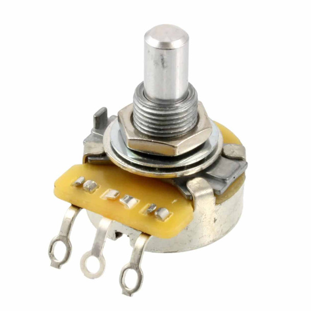 Allparts CTS 500K solid shaft audio potentiometer for USA-spec guitars and basses with set screw knobs. card