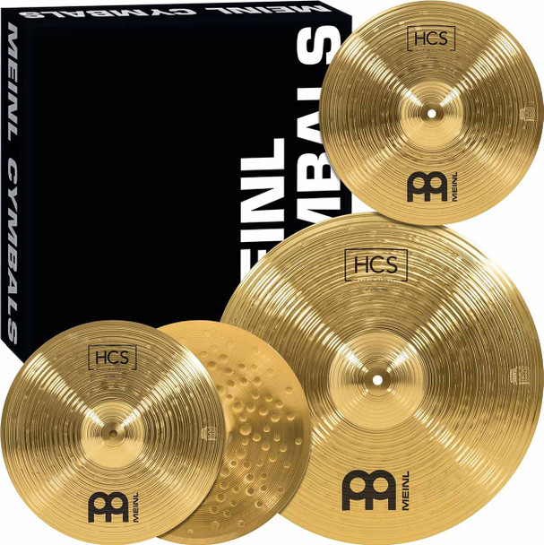 Meinl HCS Starter Set cymbal pack with 14" hi-hats, 18" crash/ride, and bonus 14" crash. card