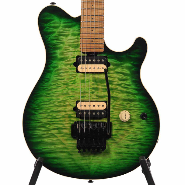 Ernie Ball 2024 Music Man Axis Matcha Green Quilt Top Electric Guitar with Double-Locking Tremolo & Case Used card
