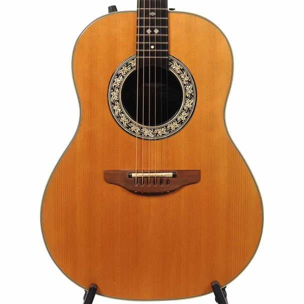Ovation 1977 Custom Balladeer 1612-4 Acoustic/Electric Guitar with Original Case - Natural - Used card