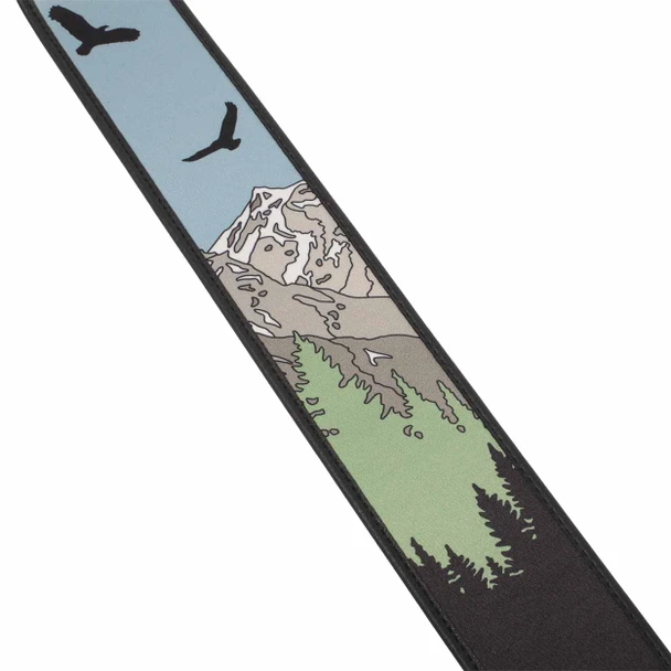 PRS Guitars Limited Edition  Private Stock "Mountain Scene Inlay" Guitar Strap Multicolor/Black card