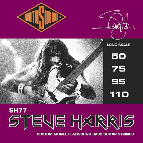 Rotosound Steve Harris Signature Set Bass; 50-110, Custom Monel Flatwound