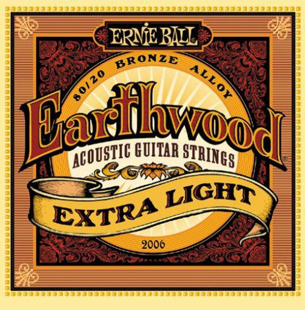 Uanset hvilken skjorte Natur Ernie Ball Earthwood Extra Light acoustic guitar strings - The Music Den