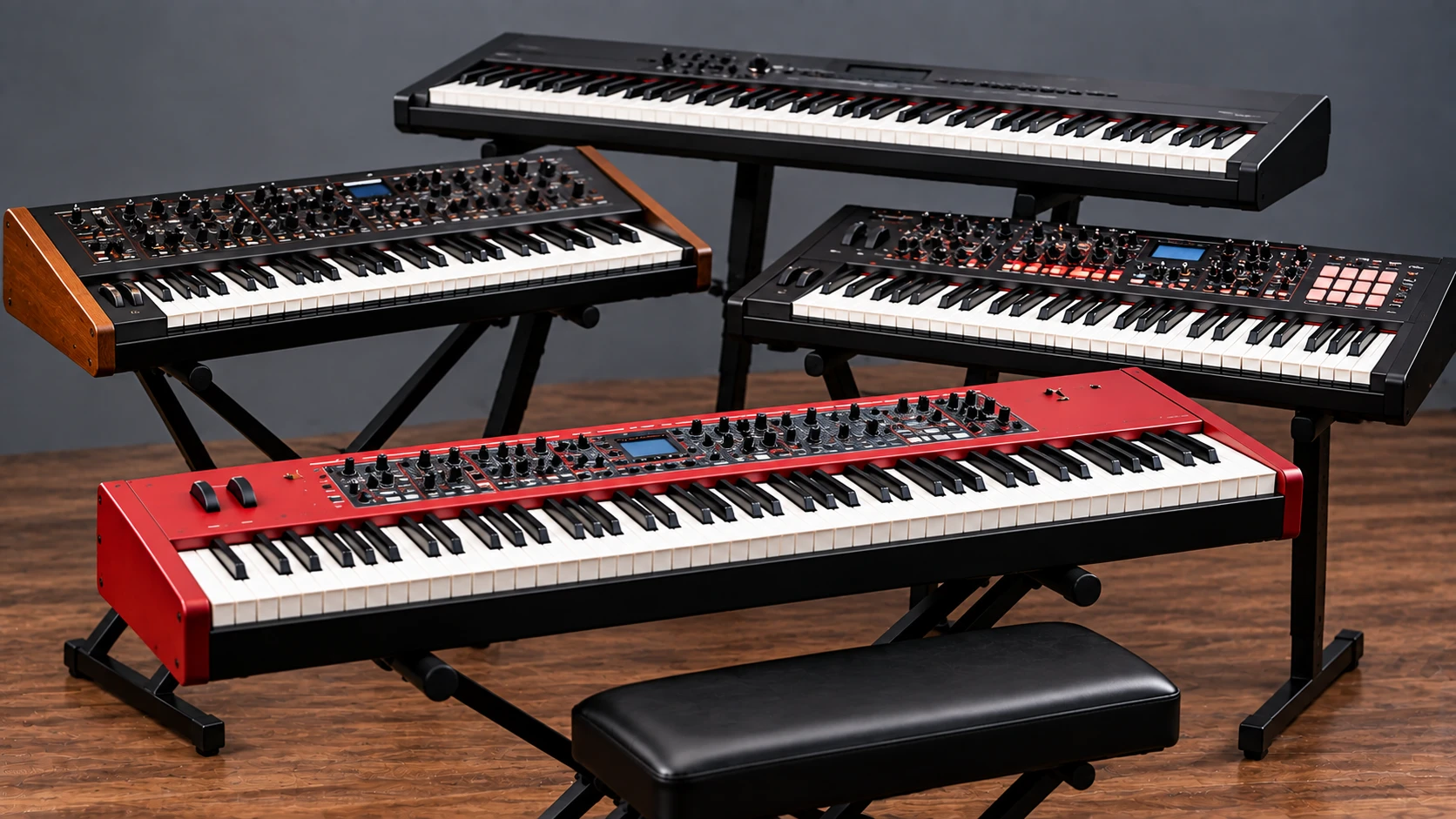 Electronic keyboards and synthesizers