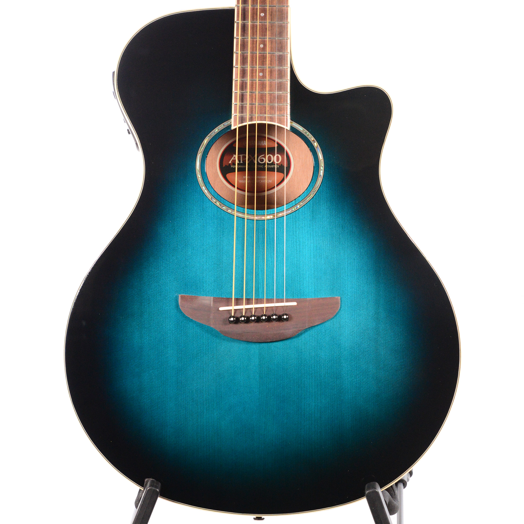 Yamaha APX600 Thin Body Acoustic-Electric Guitar - Oriental Blue Burst w/  Gig Bag