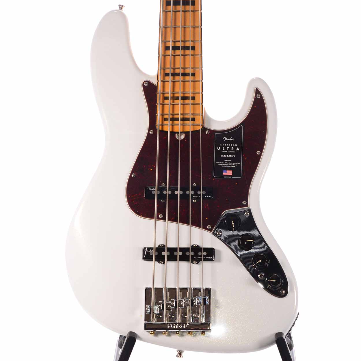 Fender American Ultra Jazz Bass® V - Arctic Pearl - The