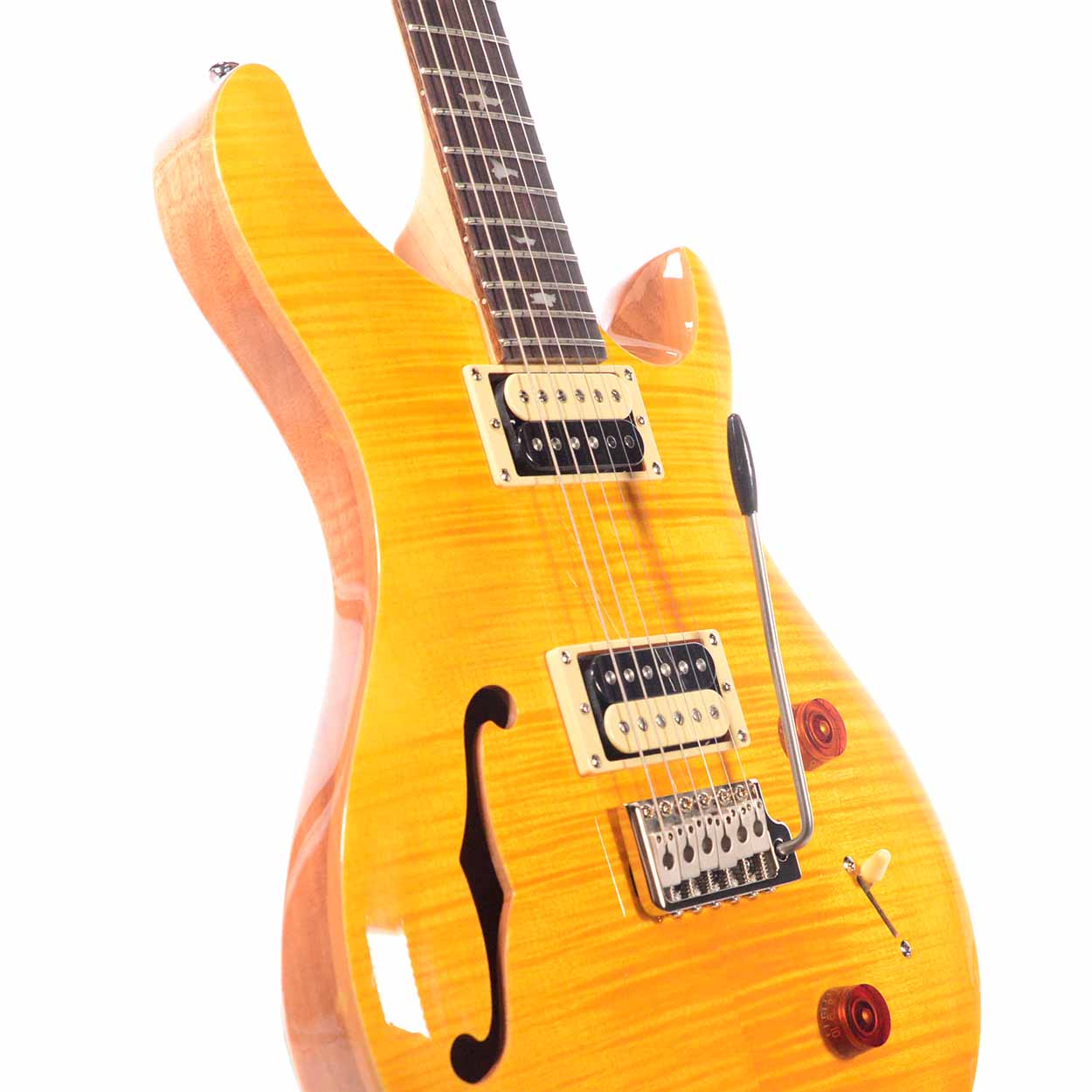 PRS SE Custom 22 Semi-Hollow - Santana Yellow - The Music Den
