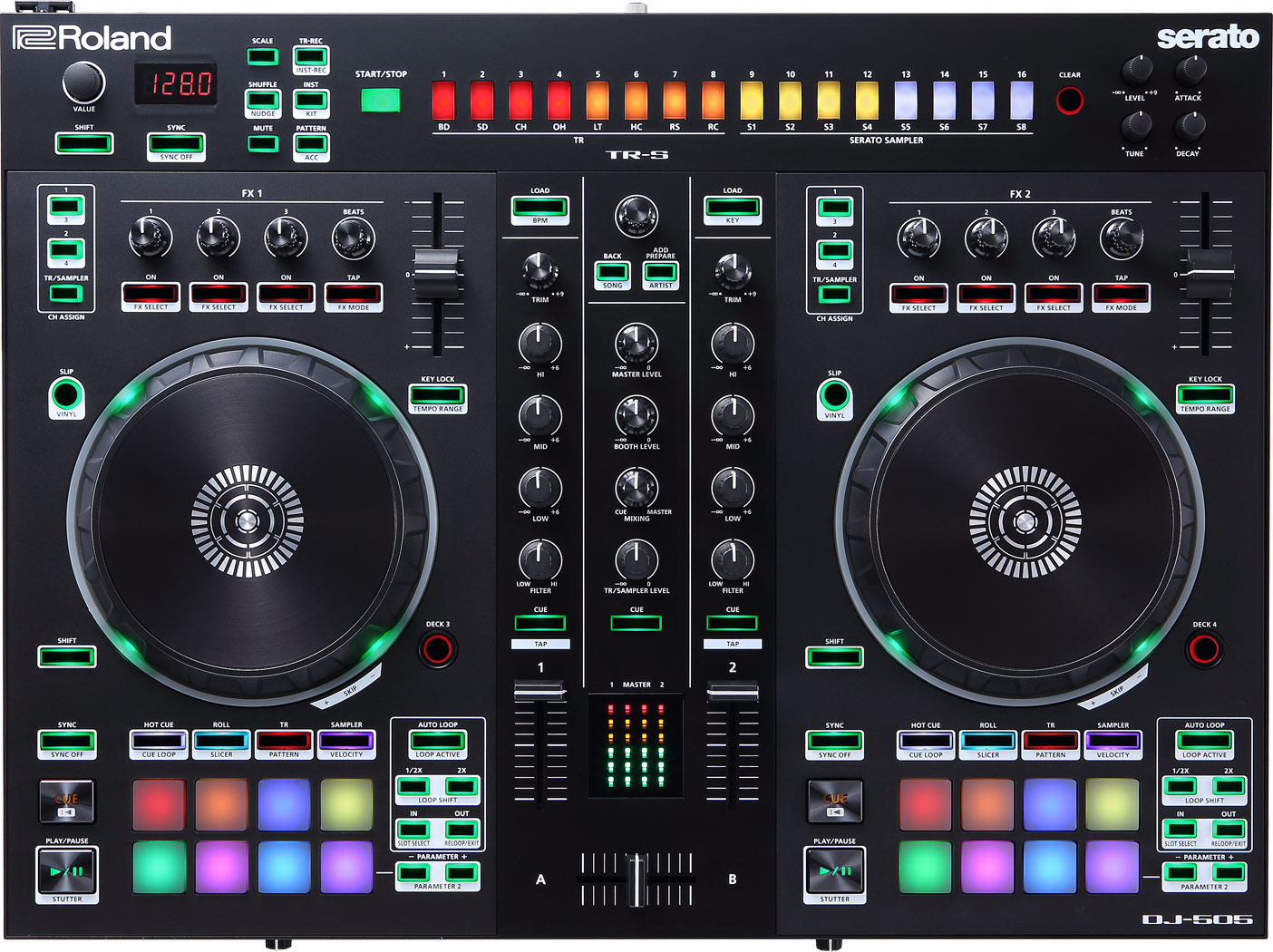 Roland DJ-505 2-Channel Serato DJ Pro Controller - The Music Den