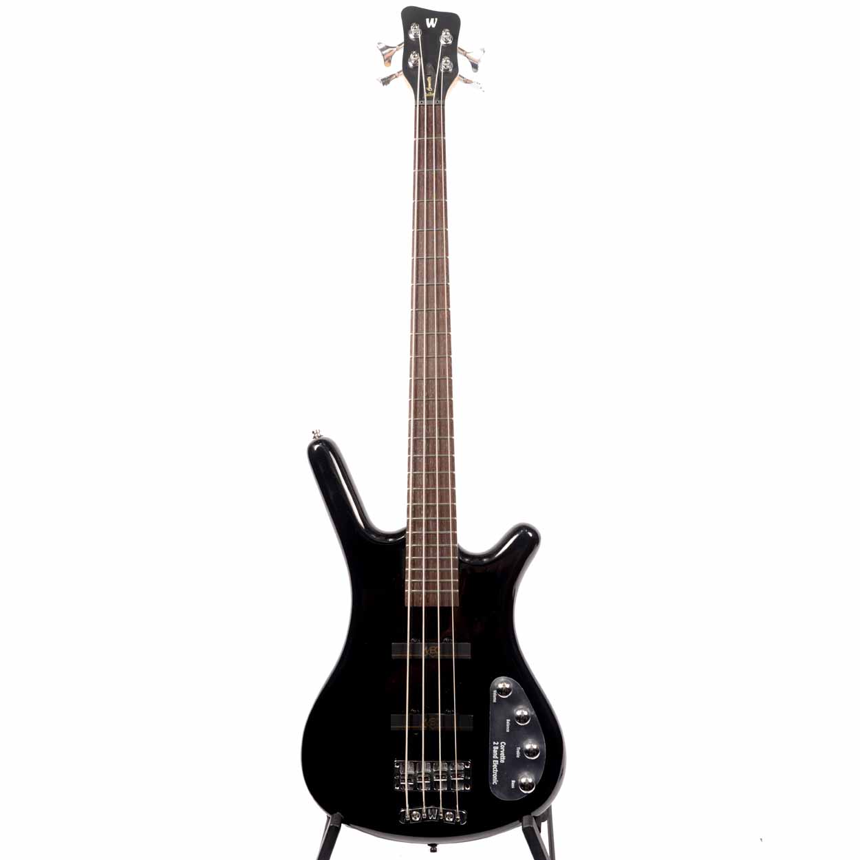 Warwick RockBass Corvette Basic - Medium Scale-4 String - Solid Black High  Polish - The Music Den