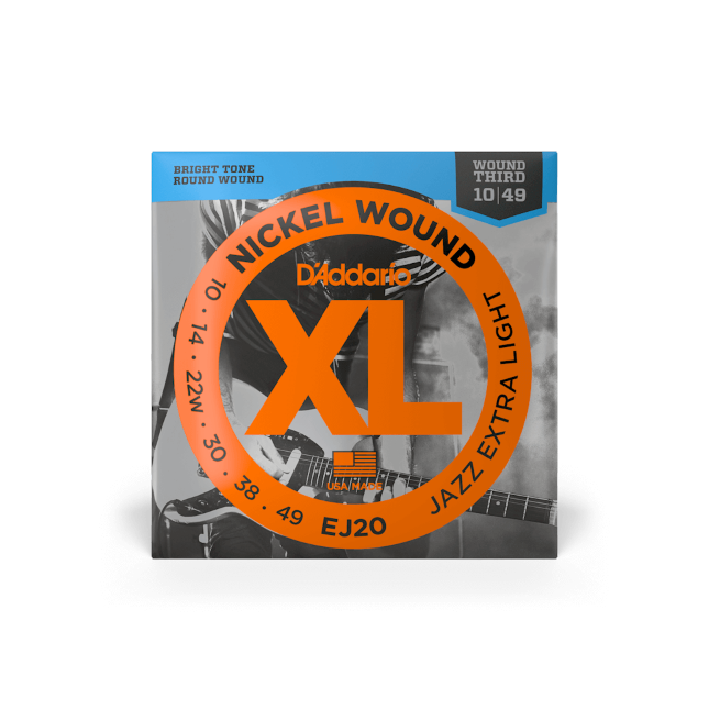 D'Addario EJ20 Nickel Wound Electric Guitar Strings, Jazz Extra