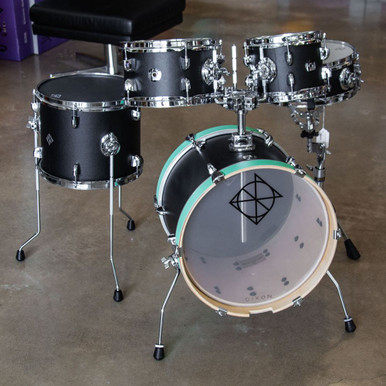 Dixon Jet Set Plus 5-Piece Shell Pack - Black/Green - The Music Den