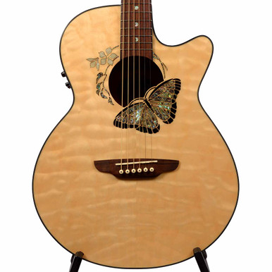 Luna Fauna Butterfly Acoustic Electric Guitar USED - The Music Den