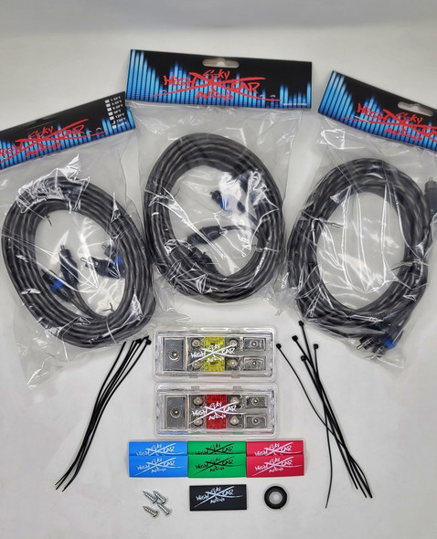 Sky High Car Audio - Dual Amp Kit Single 4 Gauge to Dual 8 Gauge CCA - Red, Green or Blue