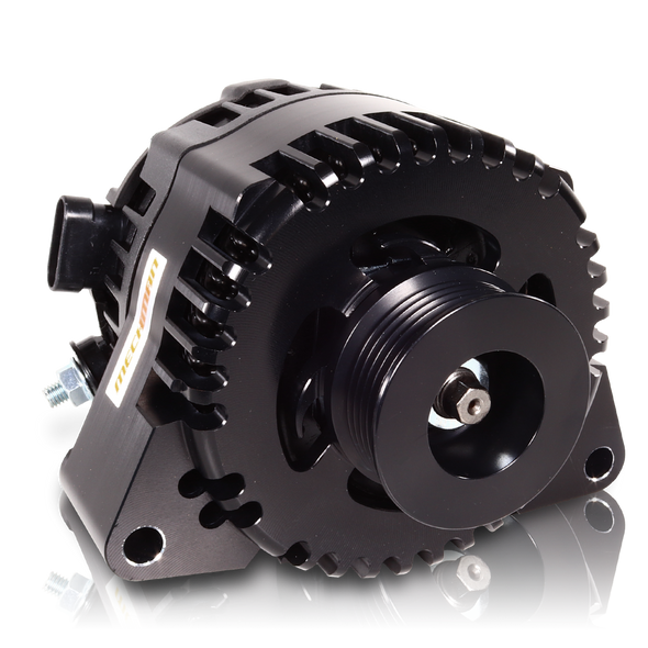 S Series Billet 240 AMP Racing Alternator For C6 Corvette - Black Anodized