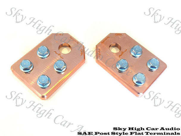 Copper Sky High Car Audio SAE Flat 4 Spot Battery Terminals