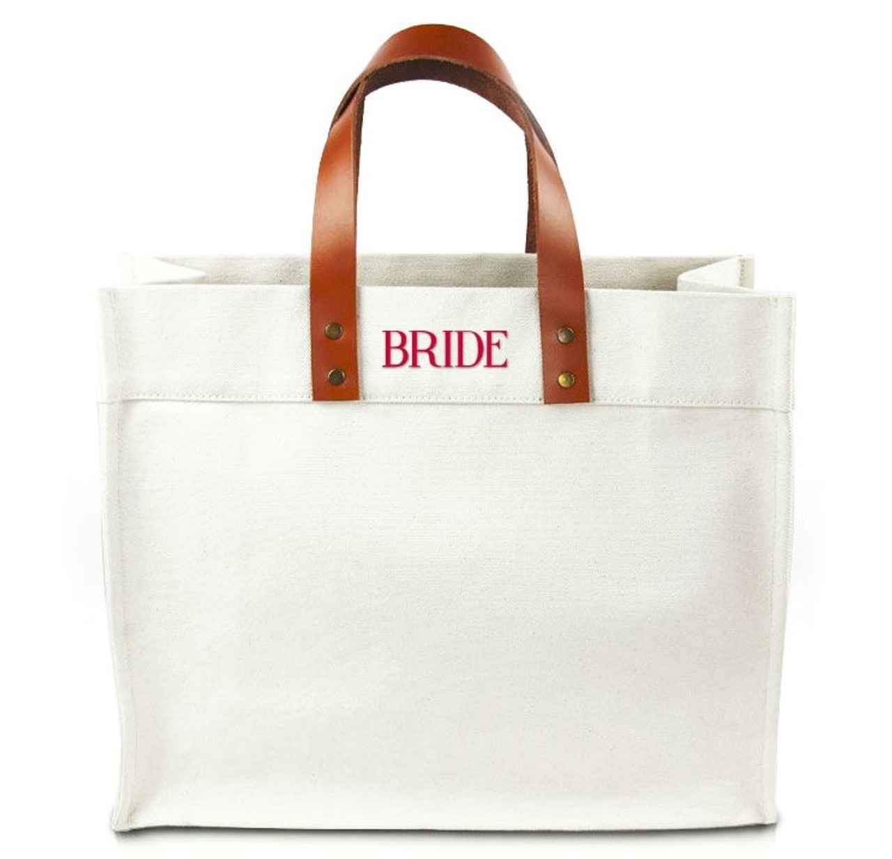 Fulham Personalized Canvas Tote Bag w/ Leather Straps