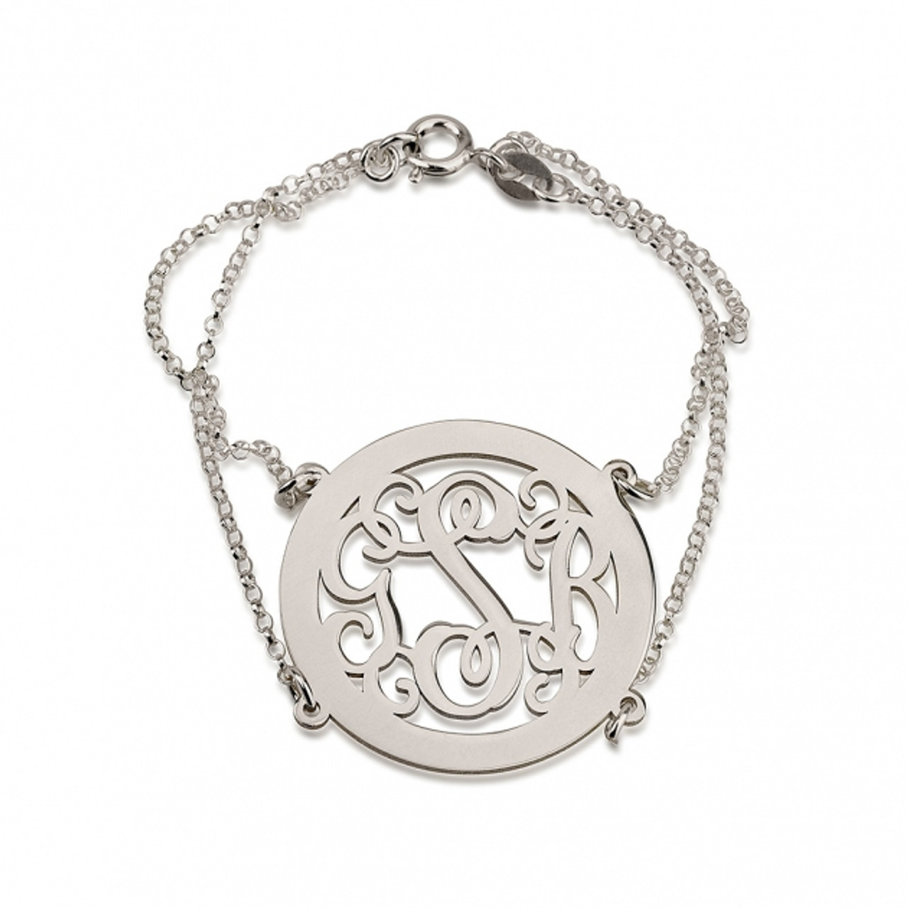 silver monogram bracelet