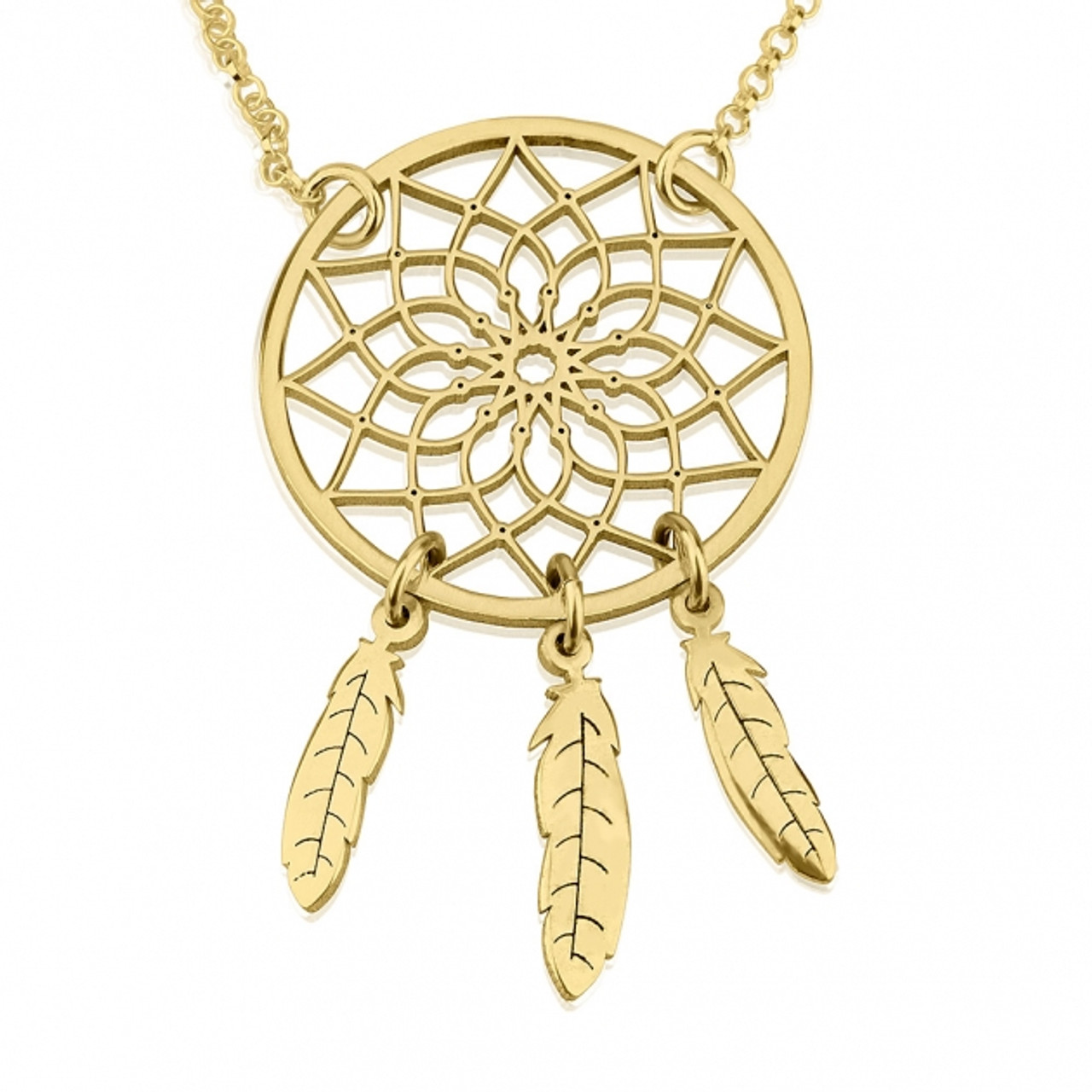 24K Gold Plated Dream Catcher Necklace