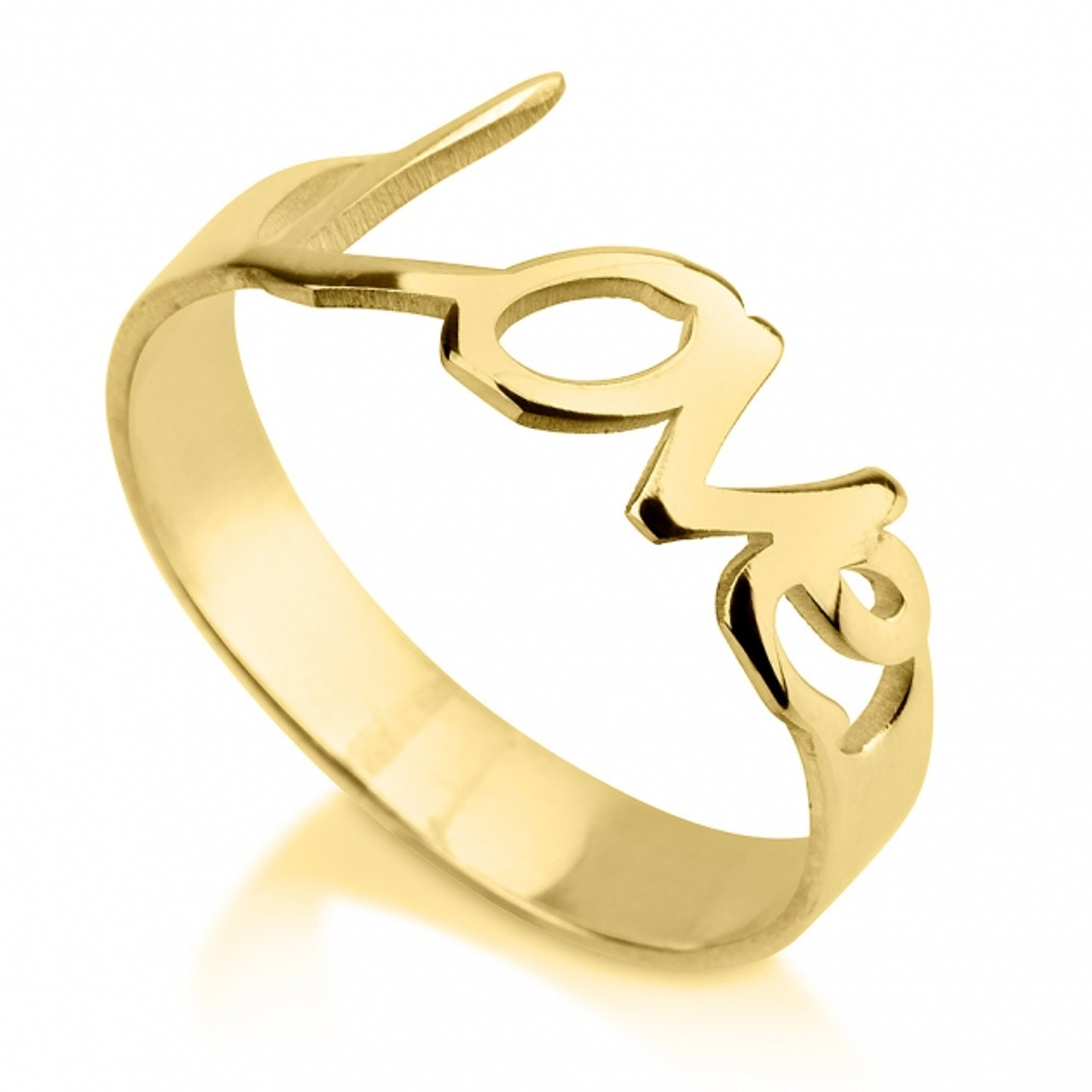 POH KONG 916/22K Yellow Gold Assorted Double Love Design Ring