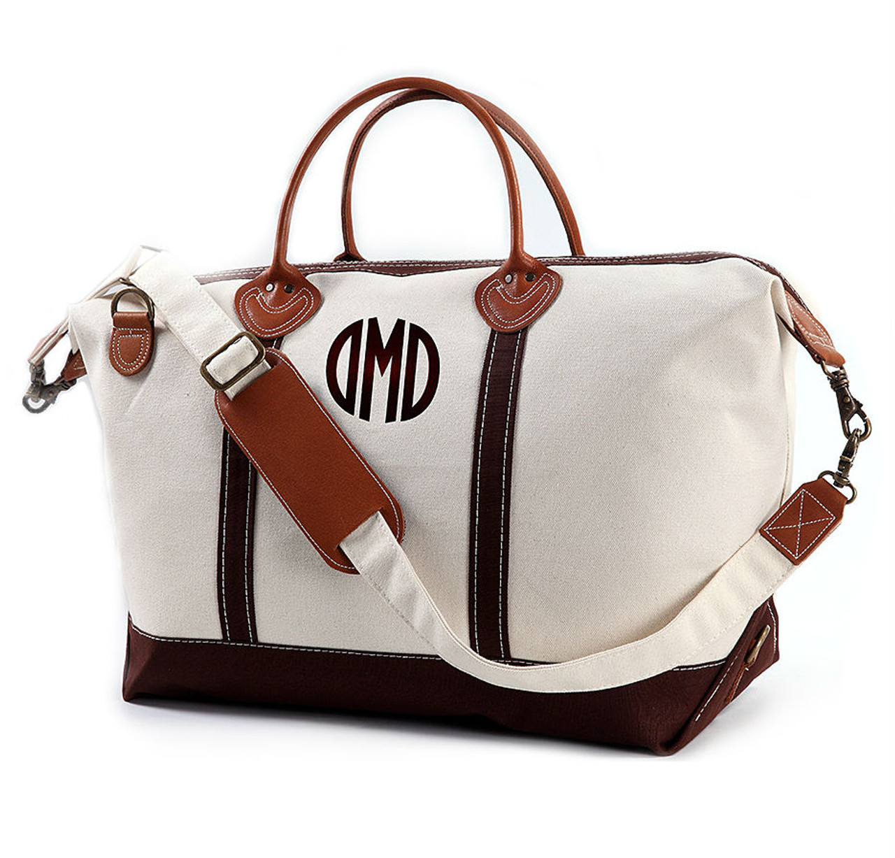 Personalized Tote with Leather Trim by Caitlin Wilson