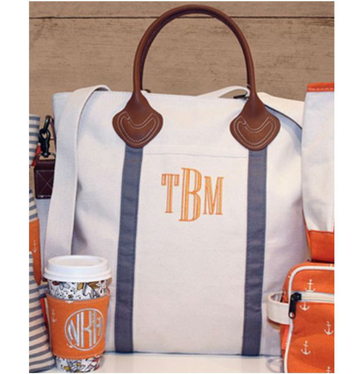 SUNELGIRL Personalized Initial Canvas Bag