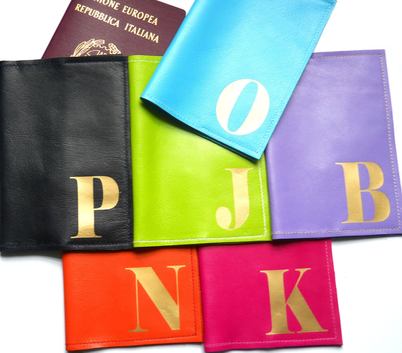 Mia Personalized & Monogrammed Leather Passport Cover Holder