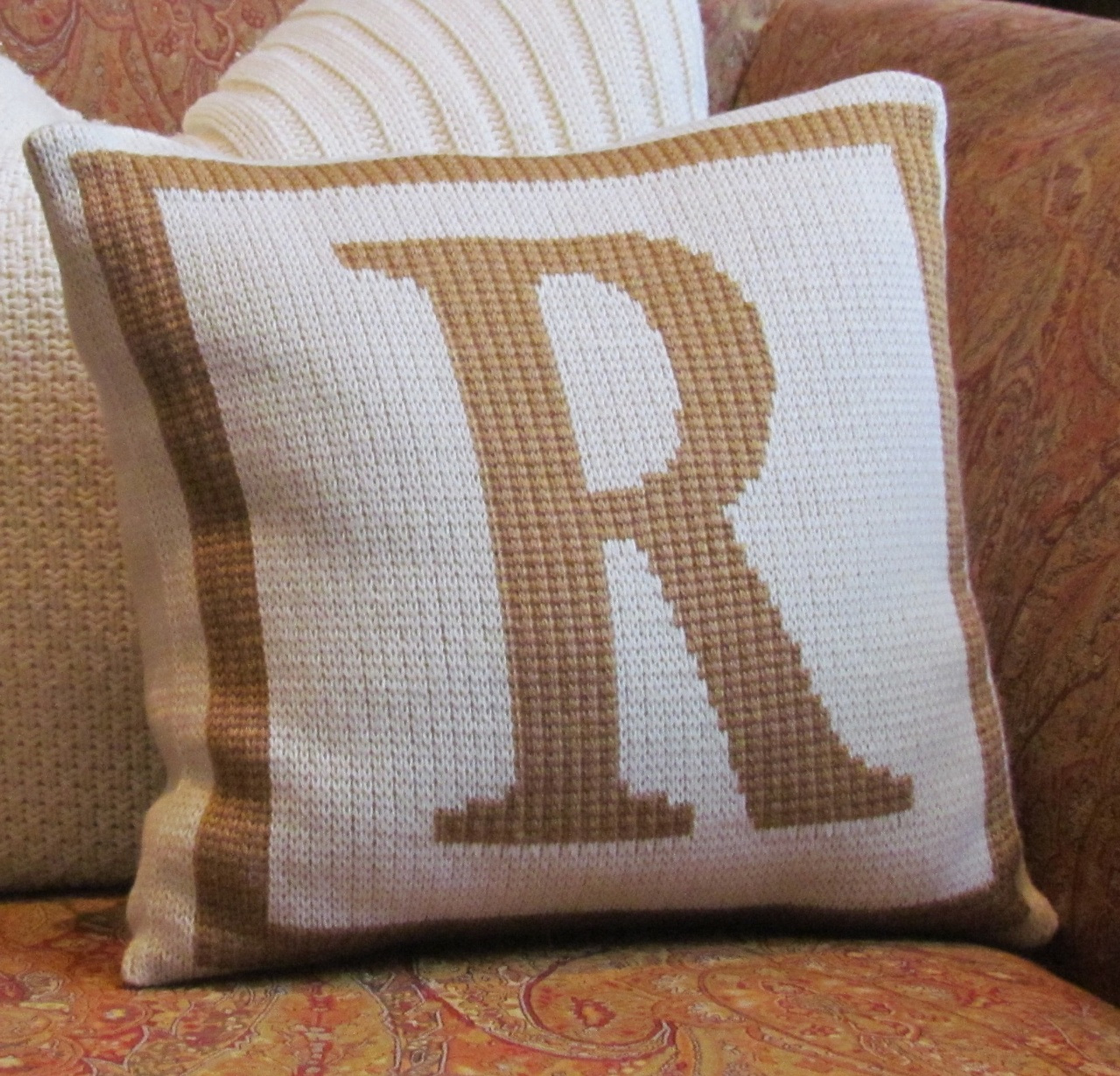 Personalized Monogram Throw Pillow with Single Border