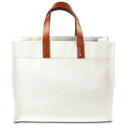 Classic Fulham Canvas Tote w/ Leather Straps