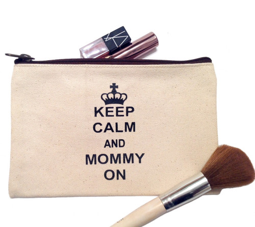 Keep Calm and Mommy On Canvas Make Up Bag