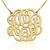 Gold Plated Script Monogram Necklace - Three Letters