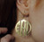 24k Gold Plated 3 Capital Letters Monogram Earrings with Border 