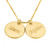 Two Circle Discs Personalized Necklace with Names - 24K Gold Plated