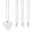 Floating Hearts Personalized Initial Necklaces Set- Sterling Silver