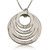 Personalized Four Ring Engraved Circle Necklace - Sterling Silver