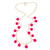 Long Fiesta Pom Pom Necklace - Pink