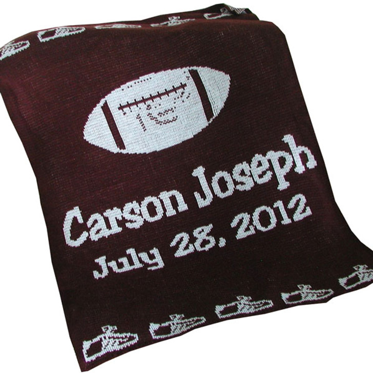 Custom Knit Personalized Baby Blankets | Football
