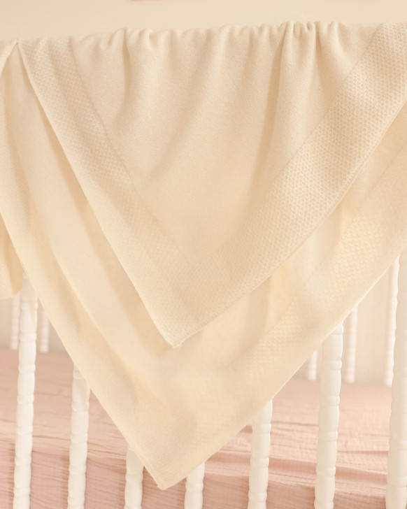 Cashmere Crib Cream Honeycomb Baby Blanket