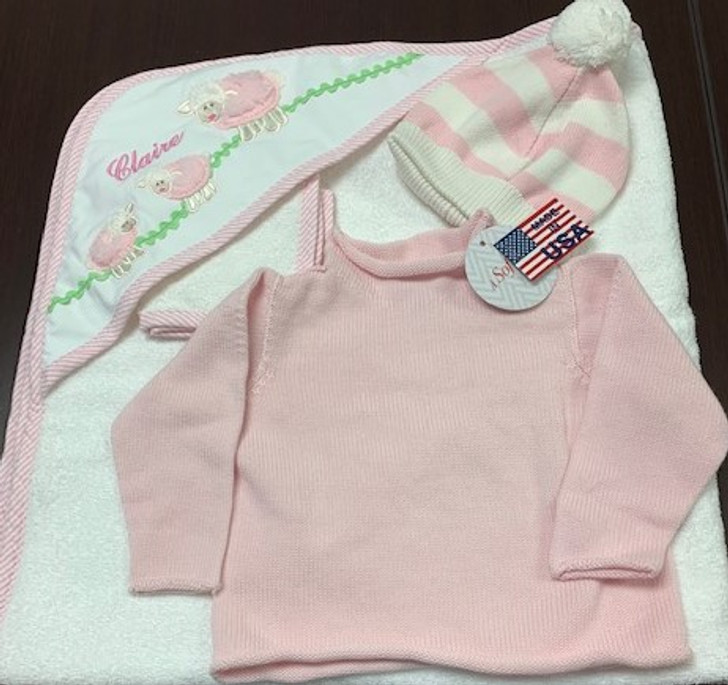 Personalized Cotton Sweater & Hat & Towel _ Perfect Baby Gifts