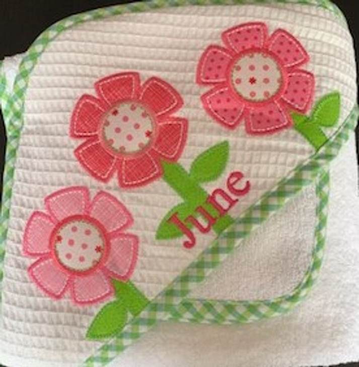 Flower Hooded Towel with Name