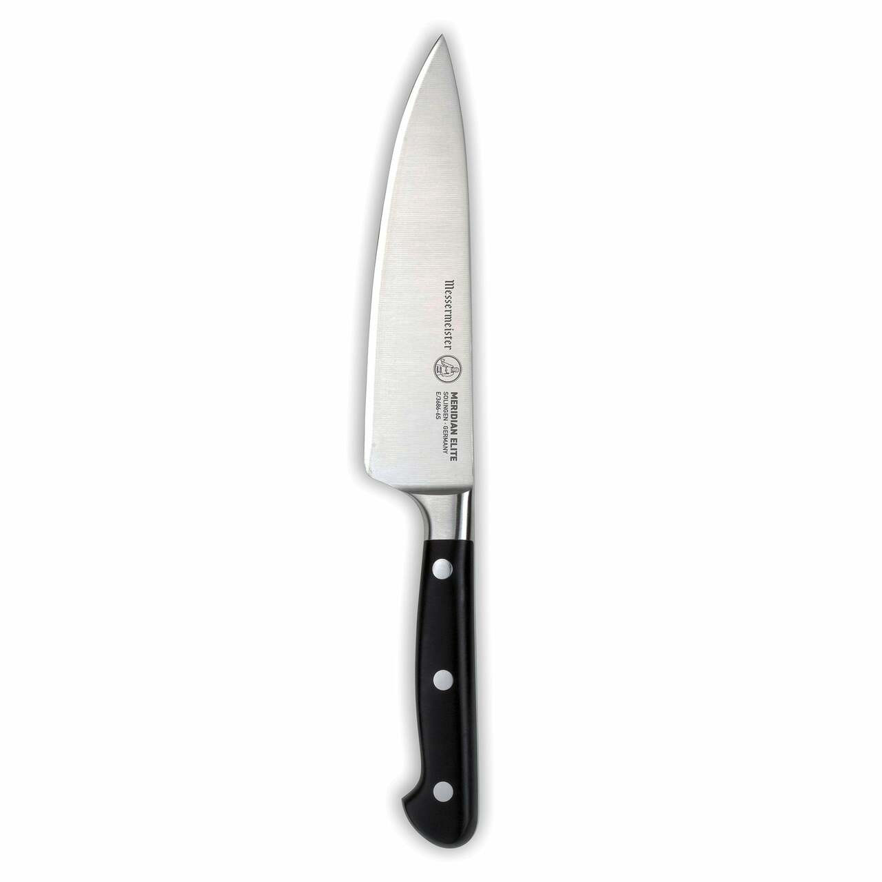 Messermeister Meridian Elite Stealth 6 Inch Chef's Knife - E/3686-6S -  American Flags & Cutlery