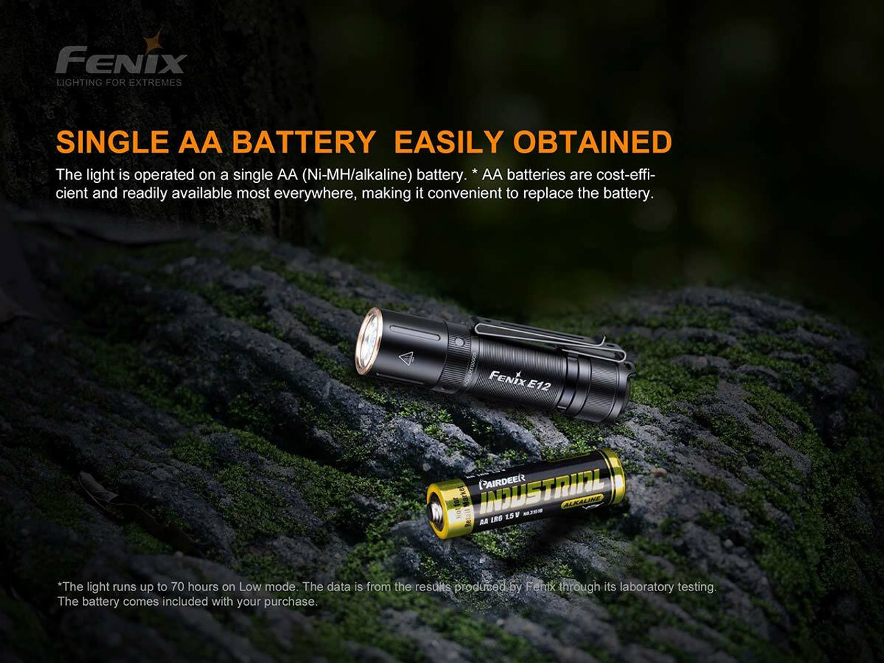 Fenix E12 V.20 Ultra Compact LED Flashlight, Black, 160 Lumens - American  Flags & Cutlery