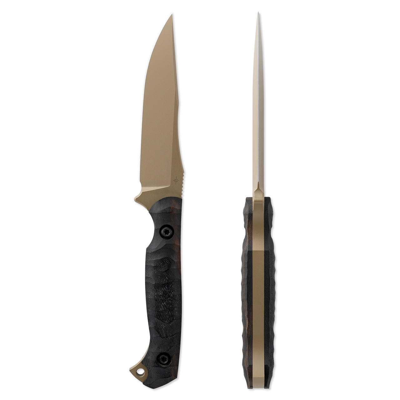 Toor Knives Krypteia Fixed Blade CPM-S35VN FED Gunkote Blade, Ebony Wood  Handles - American Flags & Cutlery