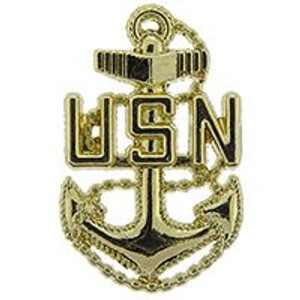 Eagle Emblems Pin - USN, Chief Pet. Off. Bas - P15235