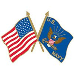 Eagle Emblems Pin - USN, Flag, USA/USN - P14808