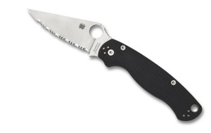 Spyderco Para Military 2 G-10 Black Handles, CPM-S45VN Blade Spyderedge Spyderco Para Military 2 G-10 Black Handles, CPM-S45VN Blade Spyderedge
