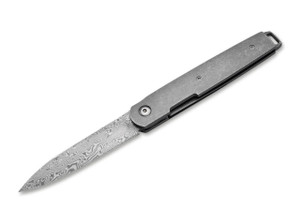 Boker Plus Kansei Matsuno LRF Front Flipper Knife Damascus Blade, Titanium Handles - 01BO174DAM Boker Plus Kansei Matsuno LRF Front Flipper Knife Damascus Blade, Titanium Handles - 01BO174DAM